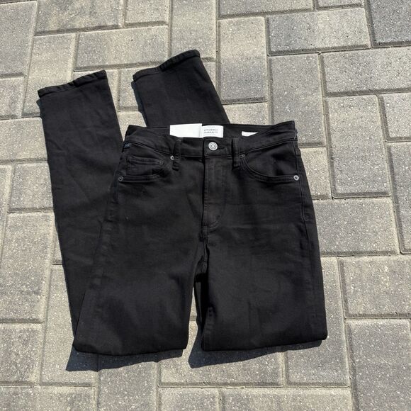 CITIZENS OF HUMANITY SKYLA MID RISE CIGARETTE LEG JEANS PLUSH BLACK NWT $198 24 - Picture 4 of 15